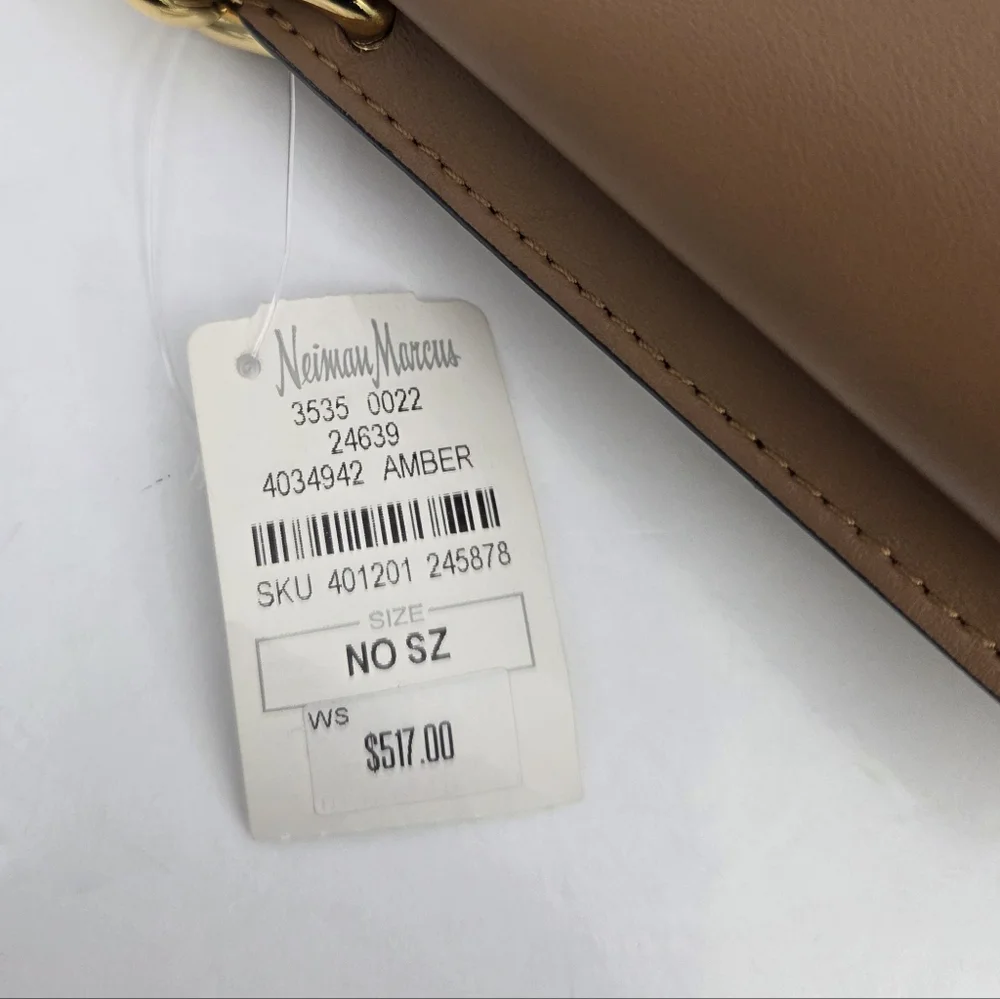 NWT WANDLER MINI CARLY CHAIN STRAP LEATHER SHOULDER BAG - AMBER
